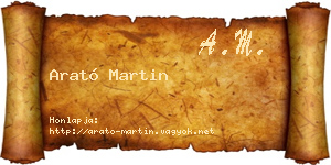 Arató Martin névjegykártya
