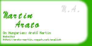 martin arato business card