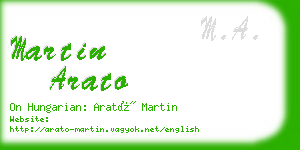 martin arato business card